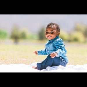 Kid’s Jean Long Sleeve Button Down Shirt